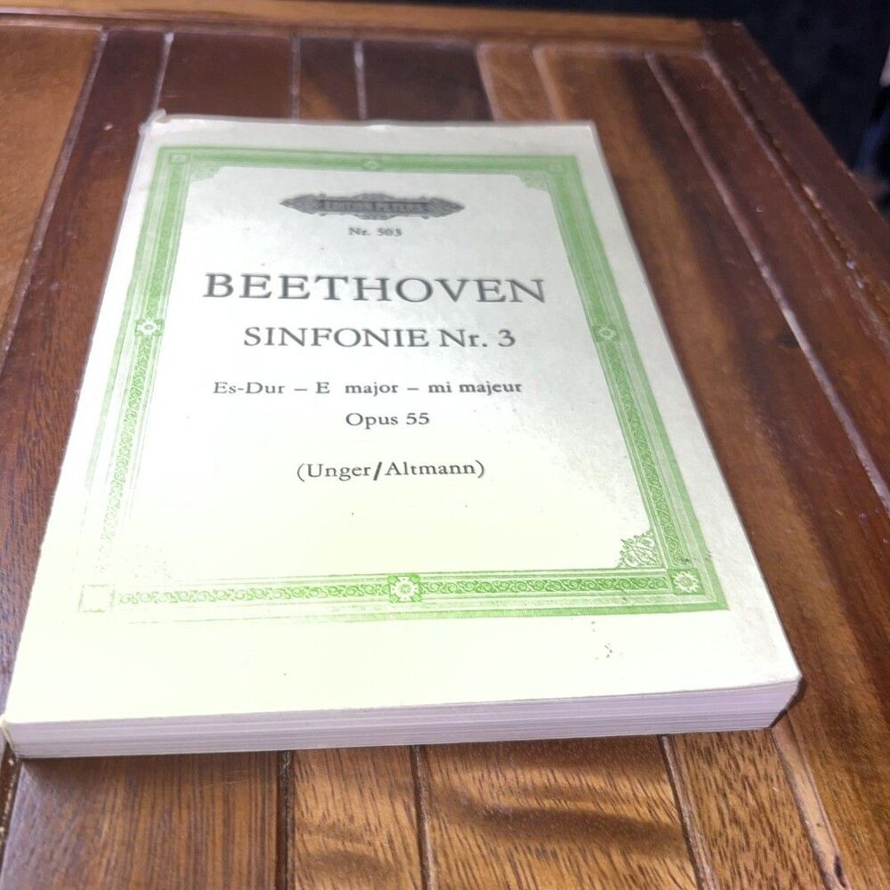 Beethoven's Eroica Sinfonie Nr 3 opus 55 edition peters sheet music book 1936